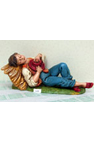 pastore dormiente cartapesta cm 30